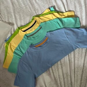 Blue and Green Short Sleeve Tees Classic Crewneck